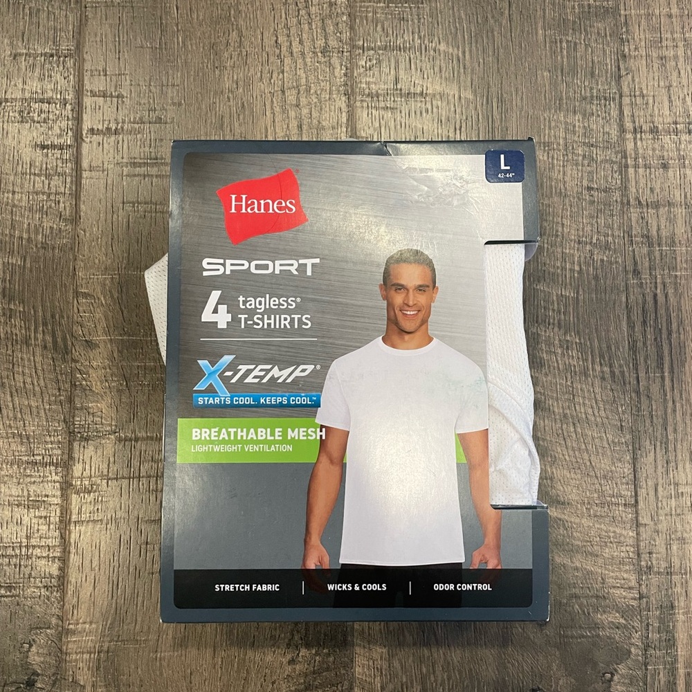Hanes Men's Ultimate X-Temp Mesh Crewneck Undershirts, 4-Pack